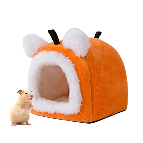 Uposao Hamster Winter Warmes Bett Häuser,Hamster Kleintierbett Haustier Nest Winter Warm Plüsch Kuschelhöhle Meerschweinchen Nest Kleintierhaus Bettwäsche Käfig Nest für Zwerg Hamster Maus Mini Mäuse von Uposao