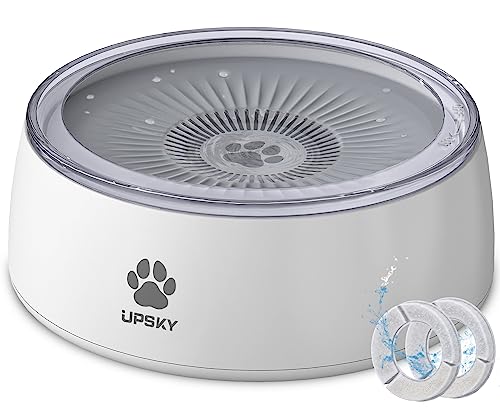 UPSKY 3L Hund Wassernapf 2,863.3 g Groß Kein Verschütten Hundenapf mit Slow Feeder Matte, Spritzwassergeschützter Haustier Wasserspender mit Filtern, Langsamer Trinknapf Fahrzeug getragen Reise von Upsky