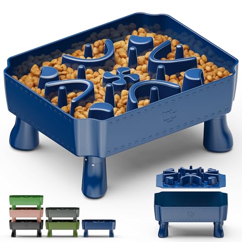 UPSKY Slow Feeder Hundenapf, 2-in-1 Hunde-Puzzle, langsamer Futternapf für große Rassen, Labyrinth-erhöhter Futternapf, Anti-Ersticken, interaktive Futternäpfe für langsames Fressen bei Langeweile und von Upsky