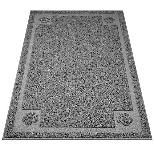 Upsky Katzenstreu-Matte (61 x 40,6 cm x 2 Stück), Premium fängt Streu aus Box und Pfoten, Streukontrolle für Katzentoilette, weich auf empfindlichen Katzenpfoten, leicht zu reinigen, langlebig, Grey01 von Upsky