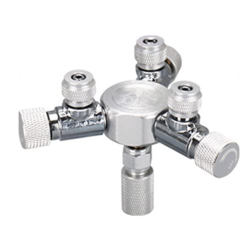 Uqezagpa CO2-Shunt-CO2-Regler für Aquarien, Mehrwege-Shunt-Regulierung, Aluminium, CO2 2-6 Shunt-Aquarien von Uqezagpa