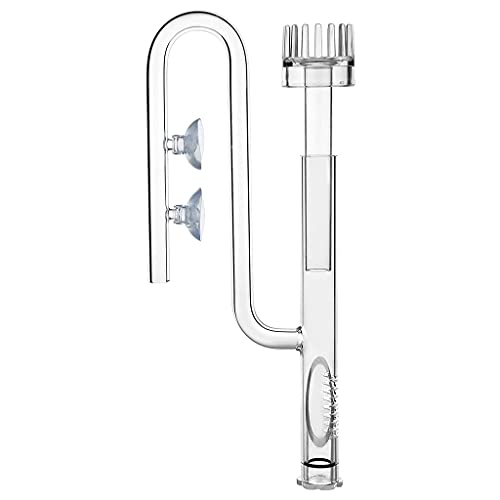 Uqezagpa Glasrohr Einlauf mit Oberflächenskimmer Transparent mit Saugnäpfen für Tetra und andere Filter Aquarium Skimmer Werkzeuge Spin Glasrohr Zufluss von Uqezagpa