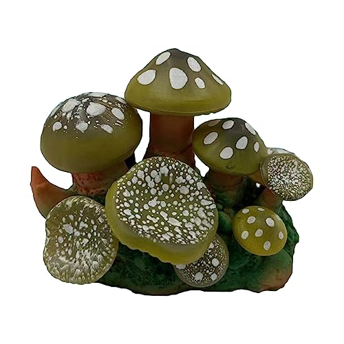 Uqezagpa Künstliche Pilze aus Silikon, Dekoration für Aquarium, Terrarium, bunt, künstlicher Pilz von Uqezagpa