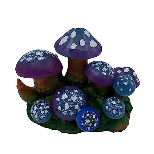 Uqezagpa Künstliche Pilze aus Silikon, Dekoration für Aquarium, Terrarium, bunt, künstlicher Pilz von Uqezagpa