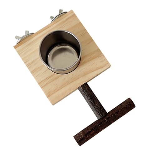 Uqezagpa Vogelfutterstation aus Holz, für Papageien, Käfig, Unterhaltung für Papageien, Ständer, Sitzstange, Futter und Wasser Uqezagpa Vogelfutterstation aus Holz, für Papageien, Käfig, Unterhaltung für Papageien, Ständer, Sitzstange, Futter und Wasser von Uqezagpa