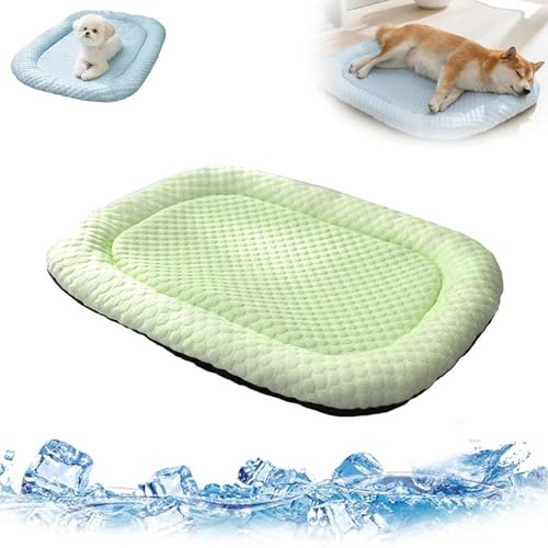 Hundebett Grosse Hunde, Hundesofa Hundekorb erhöhte, kühlmatte Katze ohne Gel Ränder rutschfeste Unterseite, AtmungsaktivitäT Hundecouch für Hunde, Welpen, Katzen, Zuhause (45 * 35CM,Grün) von UrCreat