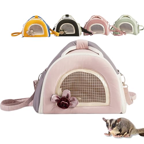 UrCreat Transportboxen Kleintiere, Tragetasche Meerschweinchen, Transportboxen Kleine Hunde, Tragbare Reise-Hamster-Tasche Kleine Haustiere, Tragetasche Für Kleintiere, Atmungsaktive Tasche (Lotus) von UrCreat