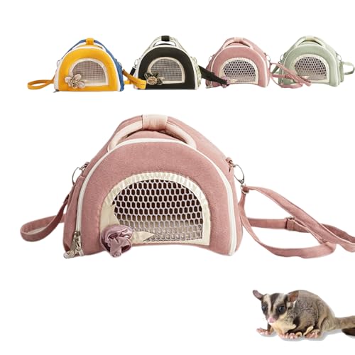 UrCreat Transportboxen Kleintiere, Tragetasche Meerschweinchen, Transportboxen Kleine Hunde, Tragbare Reise-Hamster-Tasche Kleine Haustiere, Tragetasche Für Kleintiere, Atmungsaktive Tasche (Rosa) von UrCreat