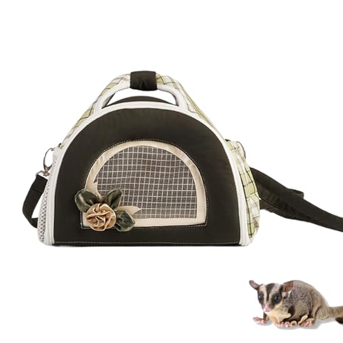 Transporttasche Eichhörnchen, Transporttasche Hamster Igel,Hamster Reisetasche mit Mesh Handtasche Reise Rucksack,Kaninchen Hamster Tasche Ratten Sschultertasche Hamster Reisetasche (Militärgrün) von UrCreat