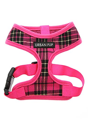 Urban Pup Fuschia Pink Tartan Harness Medium von UrbanPup