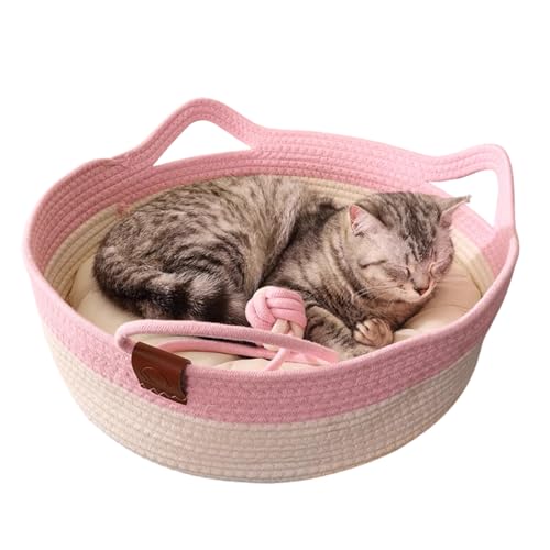 Katzennest mit optionaler Kühlmatte – ultimatives All-in-One-Katzenhaus (Rosa, groß) von Urnat