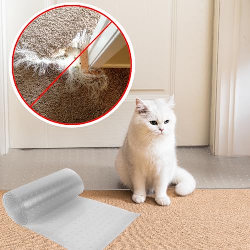 Uross Carpet Protector for Pets 6.56FT-Cat Carpet Protector for Doorway, Anti Cat Scratch Plastic Carpet Protector Mat, Under Door Cat Scratch Floor Protector Carpet Scratch Stopper… von Uross