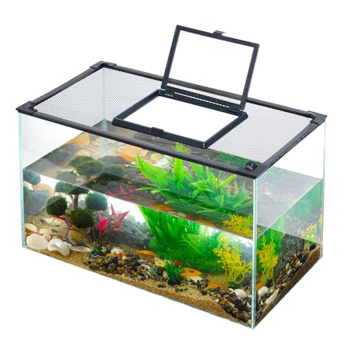 Uross Fischtankdeckel mit Fenster Magnetischer Aquariumdeckel Fischtankhaube Abdeckung Anti-Jumping Net Cover Mesh to Protect Fish Jumping Out of Fish Tank von Uross