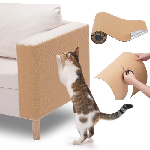 Uross 250cmx40cm Selbstklebend Kratzmatte Katze, DIY Kratzbrett Katze Wand, Kratzschutz Sofa Katze, Kratzbrett Katzen kratzschutz, Katzenkratzmatte, AntiKratz Tape für Katzenständer, Katzenturm von Uross