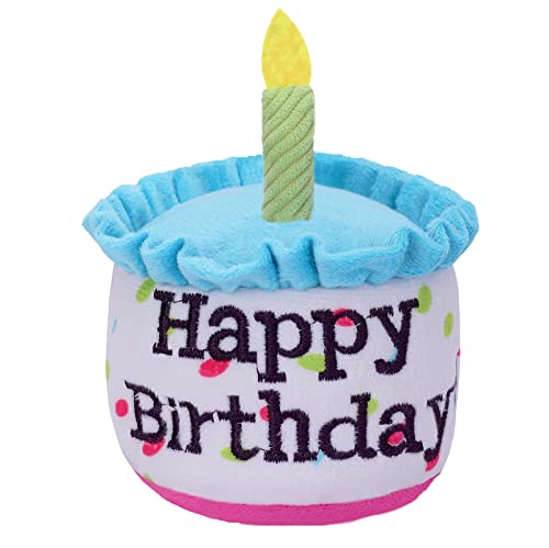 Ushang Pet Happy Birthday Cake Katzenminze Spielzeug, Geburtstagskuchenform, Kauspielzeug für Kätzchen, lustige Katzen, Geschenke, Plüschkatze, Geburtstagsparty, Spielzeug, Blau von Ushang Pet