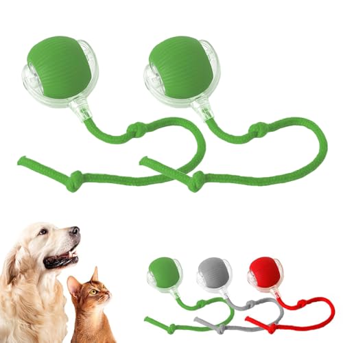 Usper Katzenspielzeug SelbstbeschäFtigung Interaktives Katzenball, Katzenspielzeug Katzenball Elektrisch Automatisch, Bewegliches Automatisches Rollender Intelligenz Katzenspielzeug (Grün, 2 PCS) von Usper