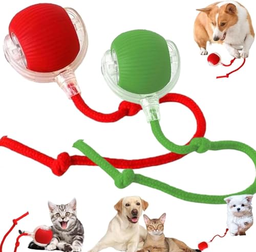 Usper Katzenspielzeug SelbstbeschäFtigung Interaktives Katzenball, Katzenspielzeug Katzenball Elektrisch Automatisch, Bewegliches Automatisches Rollender Intelligenz Katzenspielzeug (RotGrün, 2 PCS) von Usper