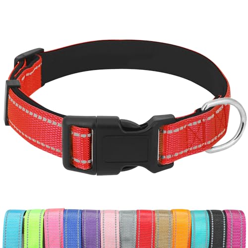 Hundehalsband, verstellbar für mittelgroße Hunde, strapazierfähig, wasserdicht, mit Schnellverschluss-Schnalle, für Mädchen, Jungen, weiblich, männlich, reflektierendes Nylon-Hundehalsband mit weichem von UsunyVora