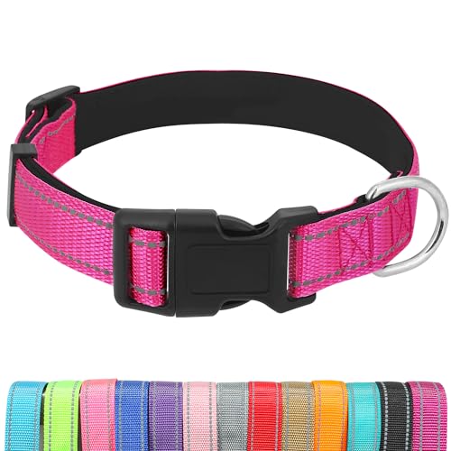 UsunyVora Reflektierendes Hundehalsband mit Schnellverschluss-Schnalle, Neopren, gepolstert, verstellbar, für Welpen, Größe XXS, Rosa von UsunyVora