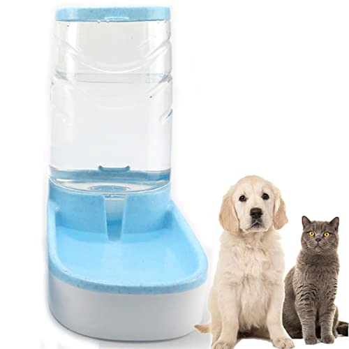 Automatischer Katzenfutterspender Schwerkraft-Hunde-Futterspender und 3,5 Liter Haustier-Futterspender Selbstdosierender Haustier-Futterspender und Wasserspender für kleine und mittelgroße Haustiere (Wasserspender, blau) von Utaomld