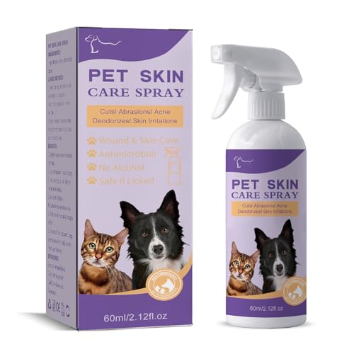 Haustierpflege Spray, Pet Skin Care Spray, Juckreiz Spray für Hund & Katze, Mittel gegen Juckreiz bei Hunden, Katzen, Welpen, bei Hautreizungen, pflegt Haut und Fell bei Läuse, Flöhe, Milben von Utapossin