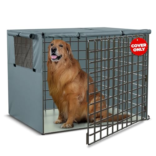 Utopia Home Abdeckung für Hundekäfige, wasserdicht, 121,9 cm, grau, 600D robuste Hundekäfigabdeckung, universelle Passform für die meisten Drahtkäfige – 121,9 x 76,2 x 83,2 cm (nur Abdeckung) von Utopia Home