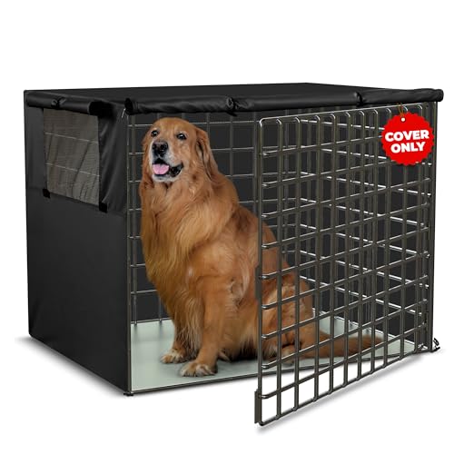 Utopia Home Abdeckung für Hundekäfige, wasserdichte Abdeckung für Hundehütten, 106,7 cm, schwarz, 600D robuste Hundekäfigabdeckung, universelle Passform für die meisten Draht-Haustierkäfige – 106,7 x von Utopia Home