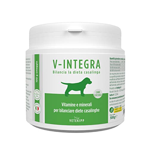 V-INTEGRA Cane Cucciolo (Welpe Hund) - Komplettes Vitamin und mineralstoffreiches Ergänzungsfuttermittel für Heim-Diät - und Barf-Ernährung von Welpen - 500 g - Made in Italy von V-Integra