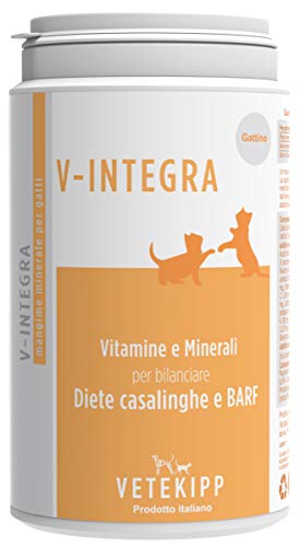 V-INTEGRA Gattino (Kätzchen) - Komplettes Vitamin und mineralstoffreiches Ergänzungsfuttermittel für Heim-Diät Ernährung der Welpe Katze - 200g - Made in Italy von V-Integra