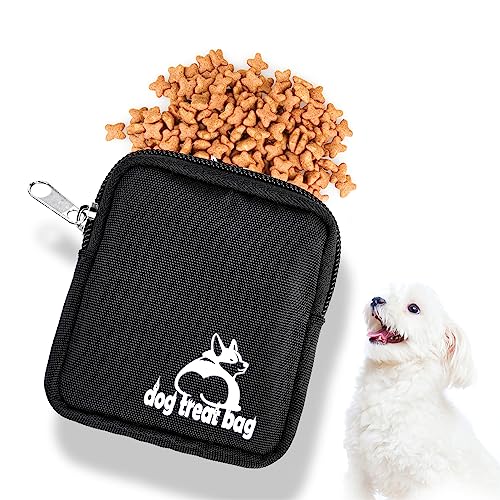 VABNEER 2 Stücke Kleiner Leckerlibeutel für Hunde, Schwarz Taschengröße Futterbeutel Hunde für Hundetraining Snack von VABNEER