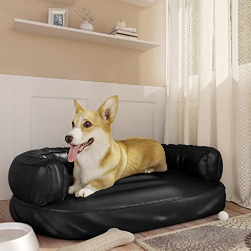 VACARX Ergonomisches Hundebett aus Schaumstoff, 88 x 65 cm, Schwarz von VACARX