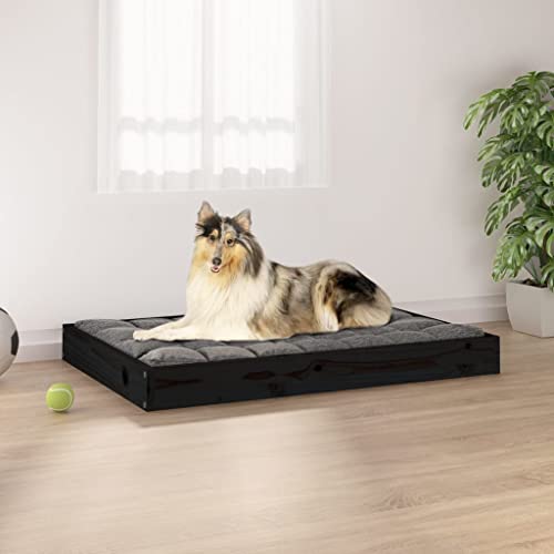 VACARX Hundebett, Kiefernholz, 91,5 x 64 x 9 cm, Schwarz von VACARX