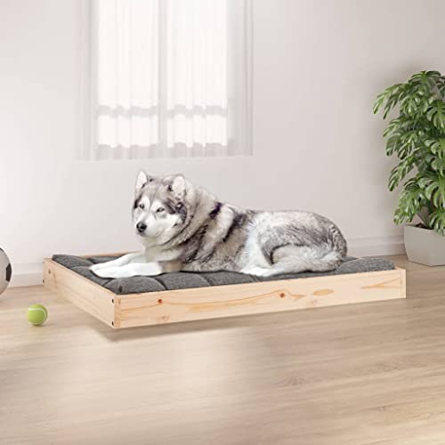 VACARX Hundebett 101,5x74x9 cm Massivholz Kiefer Artikel Material: Kiefer massiv (unbehandelt) von VACARX