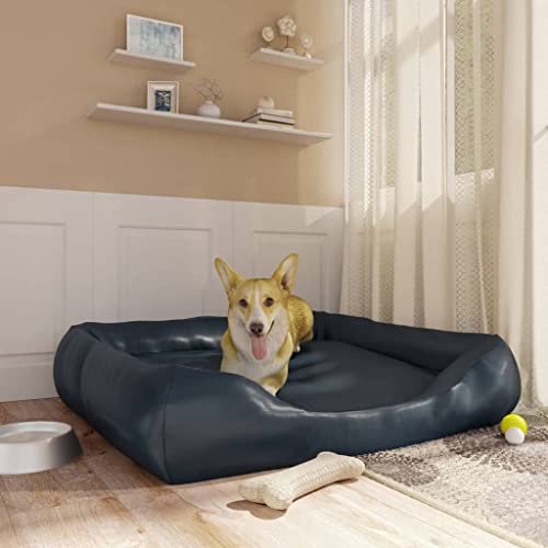 VACARX Hundebett Dunkelblau 120x100x27cm Kunstleder Artikelfarbe dunkelblau von VACARX