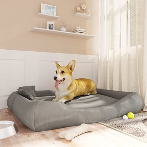 VACARX Hundekissen mit Kissen, Grau, 135 x 110 x 23 cm, Oxford-Stoff, Artikelfarbe: Grau von VACARX