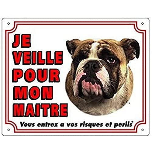 VADIGRAN Schild PVC Englische Bulldogge, Weiß von VADIGRAN