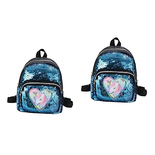 VALICLUD 2st Farbwechselnde Regenbogenrucksäcke Pailletten-büchertasche Regenbogen-Schultasche Mini-Pailletten-Schultasche Kinderrucksäcke Mini Schultüte Rucksack Reisen Karikatur von VALICLUD