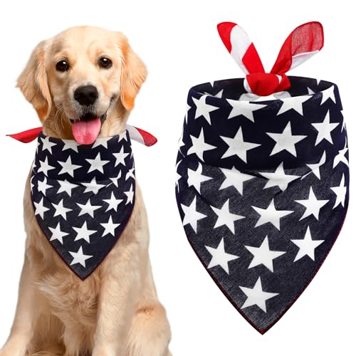 VALICLUD Dreieck Hund Bandana Amerikanische Flagge Haustier Bandanas Schal Abnehmbare Multifunktions-Haustier Lätzchen Halstuch Zubehör Halsband für Hund von VALICLUD