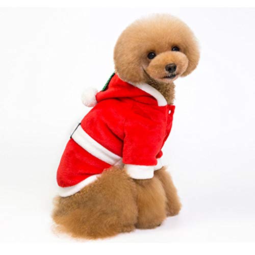 VALICLUD Hundeoverall Jammies Hundekostüm Mit Kapuze Flanell Hund Weihnachtskostüme Für Haustiere Fleecejacke Halloweenkostüm Laufweste Kleid Weihnachten von VALICLUD