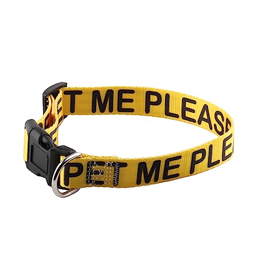 VAMSII Lustiges Hundehalsband Pet Me Please Outdoor Hundehalsbänder Haustier Geburtstagsgeschenk Haustier Halsband Neutral Hundehalsband (PET ME Please) von VAMSII