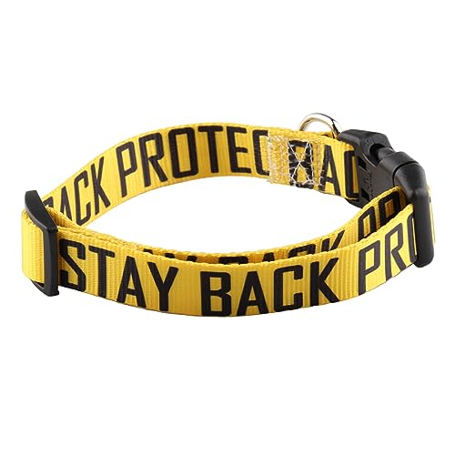 VAMSII Lustiges Hundehalsband für Welpen und Haustiere, schützender Hundebesitzer, Geschenk für Haustiere, Geburtstagsgeschenk (Stay Back Protective) von VAMSII