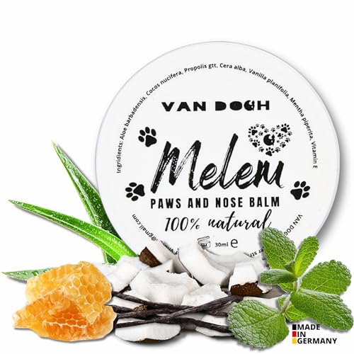 VAN DOGH Balm - Melem for Dogs & Cats of Any Age & Breed with Aloe Vera, Mint, Cocos and Beeswax Natural Blend - Protects, Softens & Moisturizes Dry and Cracked Paws & Noses - 30ml - Made in Germany von VAN DOGH