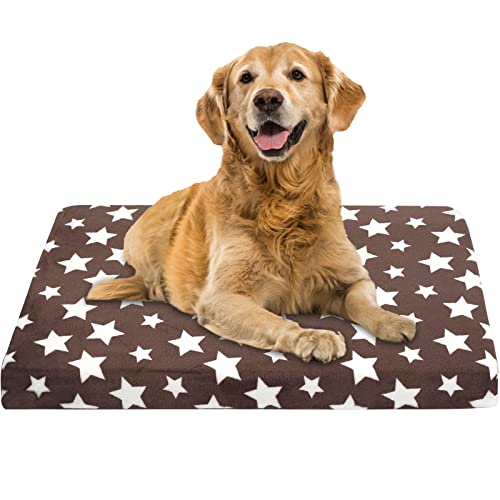 VANKEAN Hundebett Wasserdicht Hundekissen Waschbar mit Abnehmbarer Innenfutter Sommer und Winter, Flauschig Hundematte für Kleine bis Große Hunde, Braun/Grau von VANKEAN