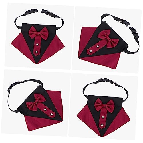 VANZACK 1 Satz Haustier-Lätzchen Dreieckiger Lätzchen-Schal für Hunde Geburtstagsgeschenk für einen Hund Dog Bandana hundekleidung Haustier-Krawattenschal Halsband für Hunde Baumwolle rot von VANZACK