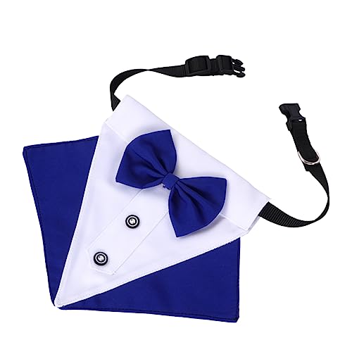 VANZACK 1 Satz Haustier-Lätzchen kleines Welpenhalsband Hundekleidung Hundehalstuch zur Hochzeit Dog Bandana hundebekleidung Haustier Hundehalsband Haustier Hund Lätzchen Baumwolle Blue von VANZACK