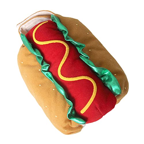 VANZACK 1 Stück Verwandlungskostüm Für Haustiere Bulldoggen-Halloween-kostüm Dackel-Halloween-kostüm Hundekleid Hot-Dog-kostüm Für Haustiere Hund Katze Weihnachtskostüm Polyester Orange von VANZACK