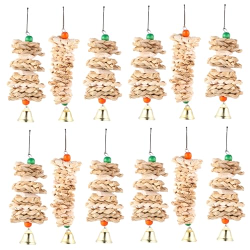 VANZACK 4 Sets Vogelspielzeug Für Käfige Große Papageien Spielzeug Für Sittiche Spielzeug Dekoratives Aussehen Robust Für Nymphensittiche 3 Stück X 4 von VANZACK