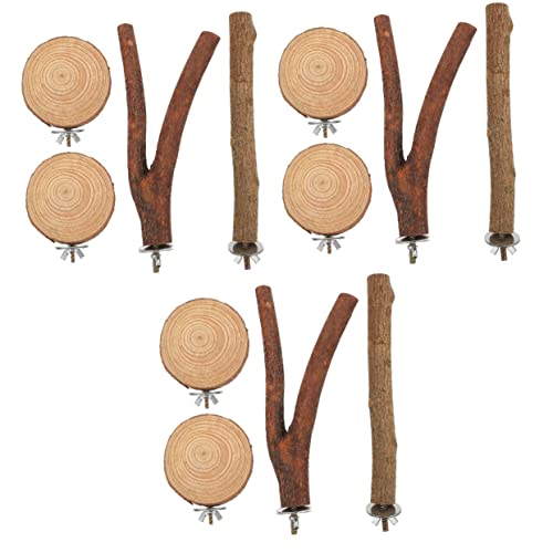 VANZACK 3sets Stehenden Stangen Für Vögel Holz Papagei Käfig Zweig Spielzeug Robust Sicher Für Sittiche 4 Stücke * 3 von VANZACK