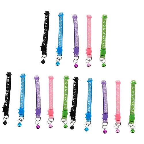 VANZACK 15 STK Katzenhalsband Mit Hundeglocke Blumenhalsband Sicherheitshalsbänder Für Kleine Hundehalsbänder Hundehalsband Welpenhalsband Glockenmund Nylon Die Klingel von VANZACK