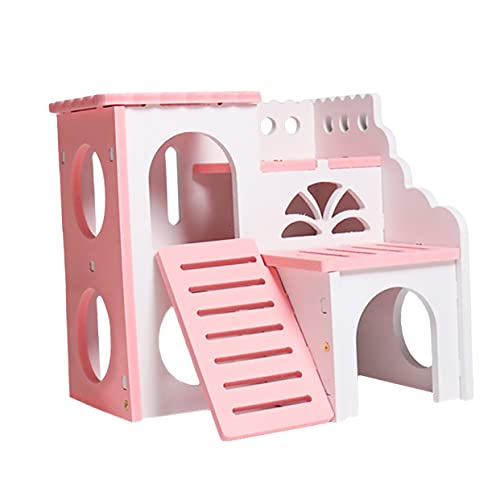 VANZACK Hamster Schlafnest Mit Doppeldeck Villa Kuscheliges Pet Toy Für Hamster Zwerghamster Rennmäuse Und Andere Kleintiere Ideal Als Schlafhaus Und Spielplatz von VANZACK